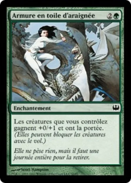 Armure en toile d'araignée, carte Magic DDG 32 — extension Duel Decks: Knights vs. Dragons