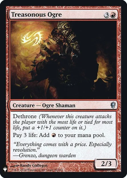 Treasonous Ogre, carte Magic PLST CNS-36 — extension The List