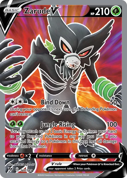 Zarude V, Pokémon card VIV 167 — Vivid Voltage set