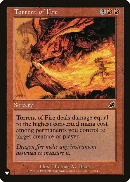Torrent de feu, carte Magic PLST SCG-107 — extension The List