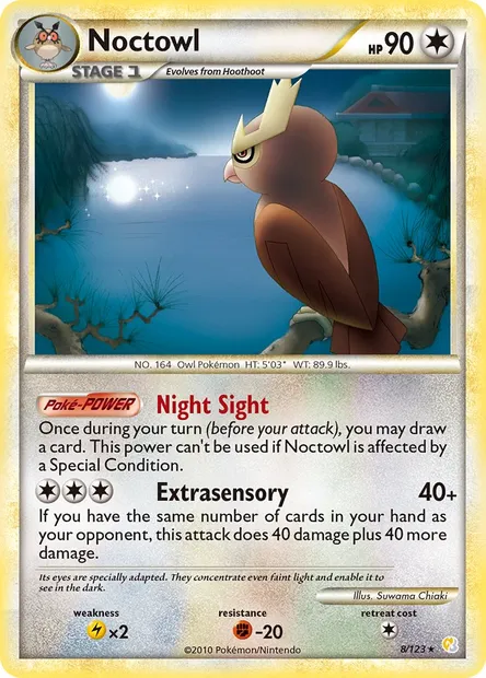 Noctowl, Pokémon card HS 8 — HeartGold SoulSilver set
