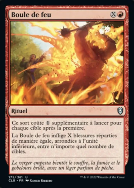 Boule de feu, carte Magic CLB 175 — extension Commander Légendes : la bataille de la Porte de Baldur