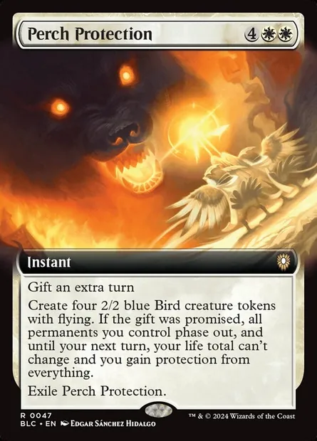 Perch Protection, Magic card BLC 47 — Bloomburrow Commander set