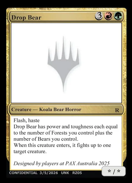 Drop Bear, Magic card UNK RZ05n — Unknown Event set