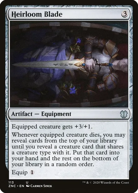 Heirloom Blade, Magic card ZNC 113 — Zendikar Rising Commander set