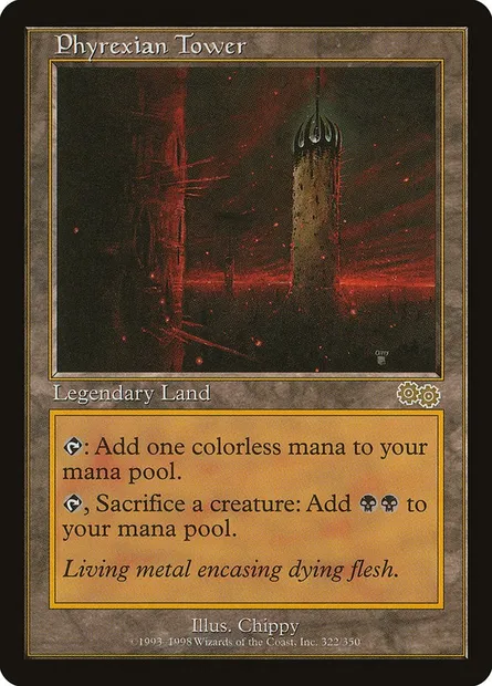 Phyrexian Tower, Magic card USG 322 — Urza's Saga set