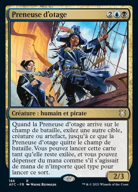 Preneuse d'otage, carte Magic AFC 186 — extension Forgotten Realms Commander