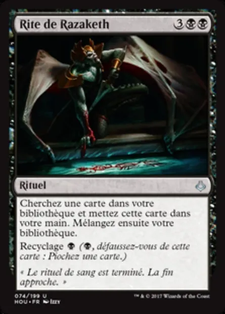 Rite de Razaketh, carte Magic HOU 74 — extension L’âge de la destruction