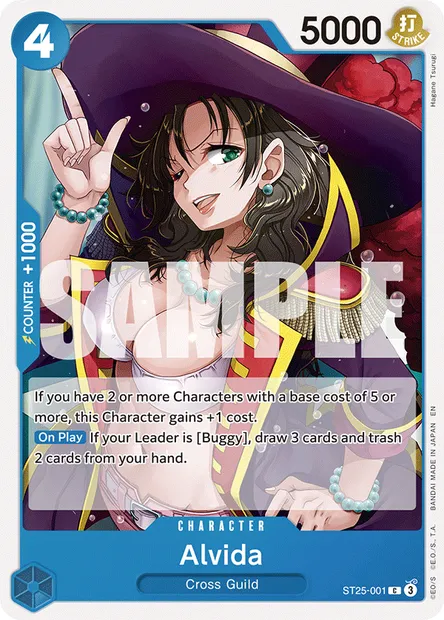 Alvida, One Piece card ST25-001 — BLUE Buggy set