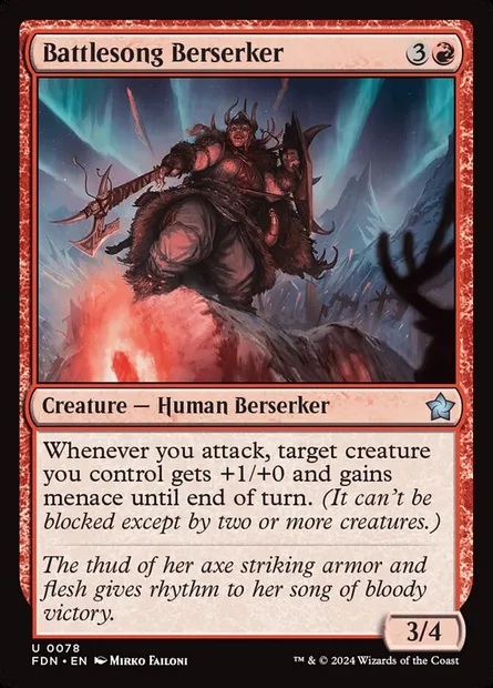 Battlesong Berserker, Magic card FDN 78 — Foundations set