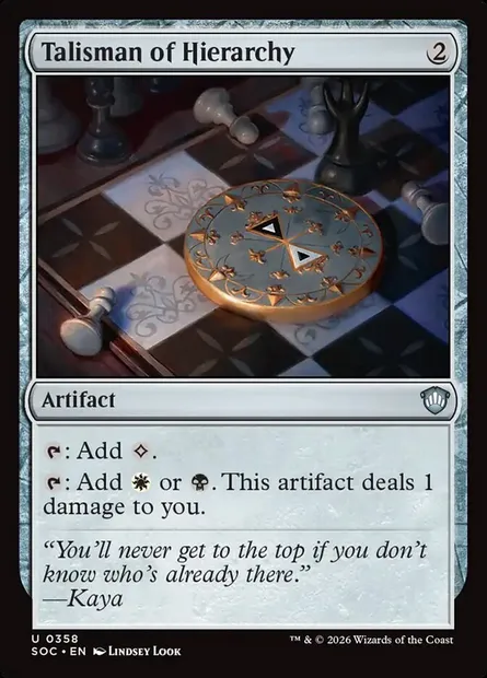 Talisman de hiérarchie, carte Magic SOC 358 — extension Secrets of Strixhaven Commander