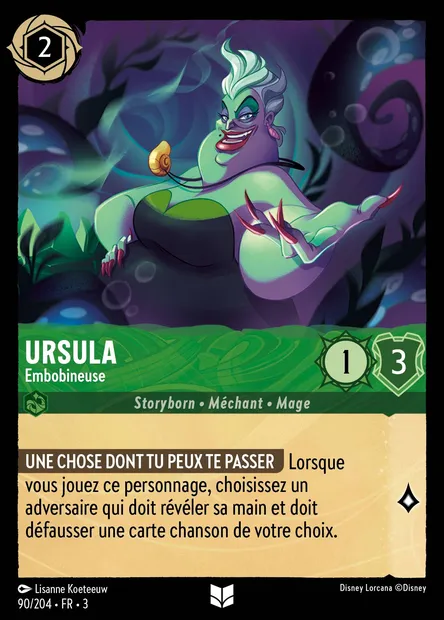 Ursula - Embobineuse, carte Disney Lorcana CH3-090 — extension Les Terres d'Encres
