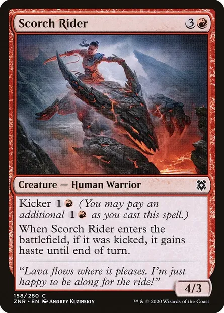 Scorch Rider, Magic card ZNR 158 — Zendikar Rising set