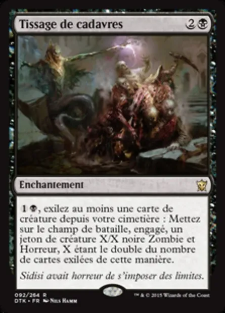 Tissage de cadavres, carte Magic DTK 92 — extension Les Dragons de Tarkir