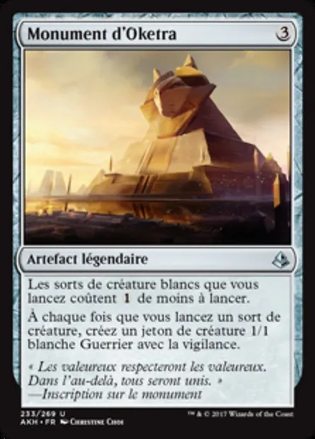 Monument d'Oketra, carte Magic AKH 233 — extension Amonkhet