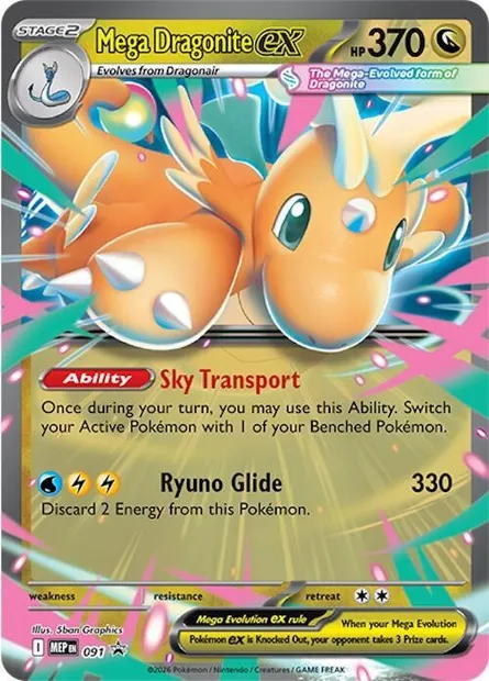 Mega Dragonite ex, Pokémon card MEP 091 — MEP Black Star Promos set