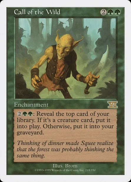 Appel de la forêt, carte Magic 6ED 218 — extension Classic Sixth Edition