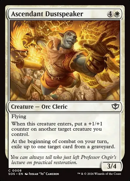 Ascendant Dustspeaker, Magic card SOS 8 — Secrets of Strixhaven set