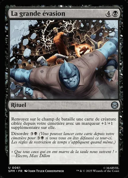 La grande évasion, carte Magic SPM 61 — extension Marvel's Spider-Man
