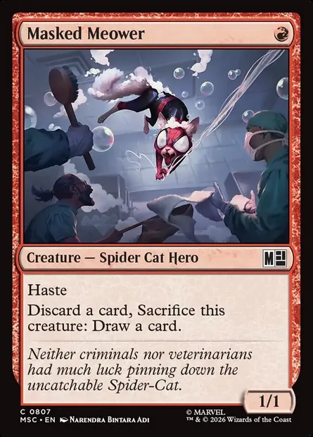 Masked Meower, Magic card MSC 807 — Marvel Super Heroes Commander set