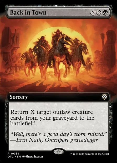Back in Town, Magic card OTC 54 — Outlaws of Thunder Junction Commander set