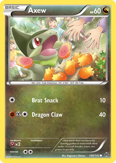 Axew, Pokémon card BKT 108 — BREAKthrough set