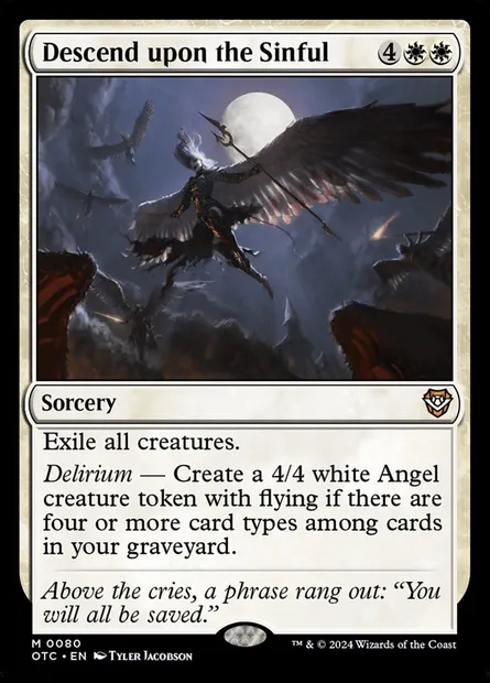 Descend upon the Sinful, Magic card OTC 80 — Outlaws of Thunder Junction Commander set