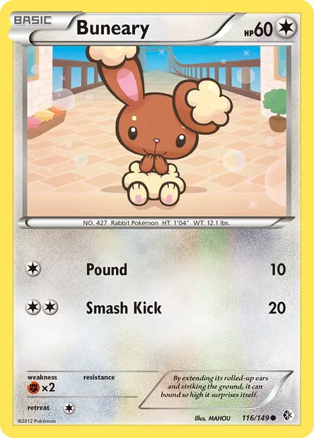 Buneary, Pokémon card BCR 116 — Boundaries Crossed set