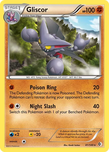 Gliscor, Pokémon card BCR 81 — Boundaries Crossed set