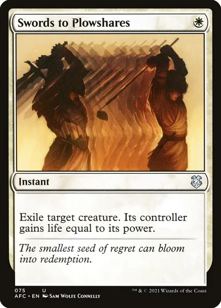 Swords to Plowshares, Magic card AFC 75 — Forgotten Realms Commander set