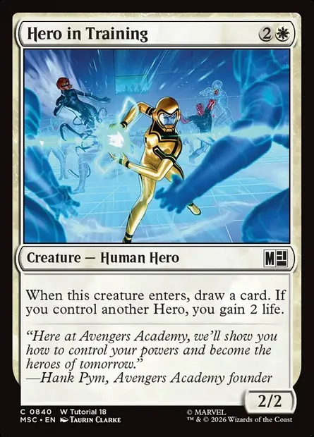 Hero in Training, Magic card MSC 840 — Marvel Super Heroes Commander set