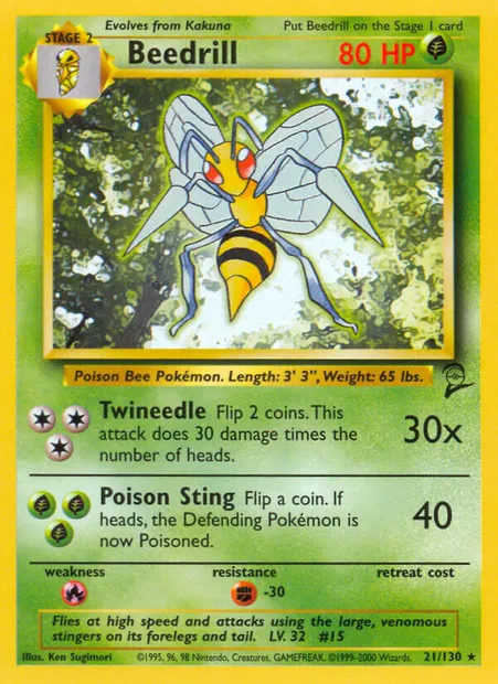 Beedrill, Pokémon card B2 21 — Base Set 2 set