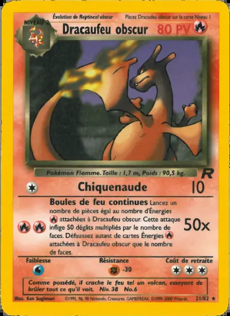 Dracaufeu obscur, carte Pokémon TR 21 — extension Team Rocket