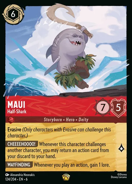 Maui - Half-Shark, Disney Lorcana card CH6-124 — Azurite Sea set