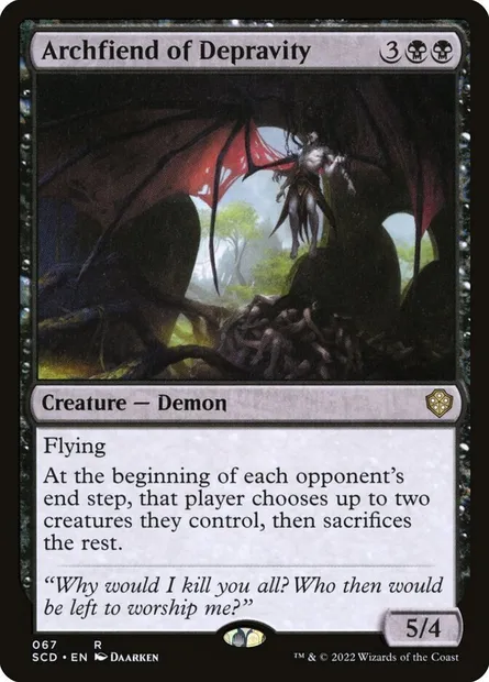 Archfiend of Depravity, Magic card SCD 67 — Starter Commander Decks set