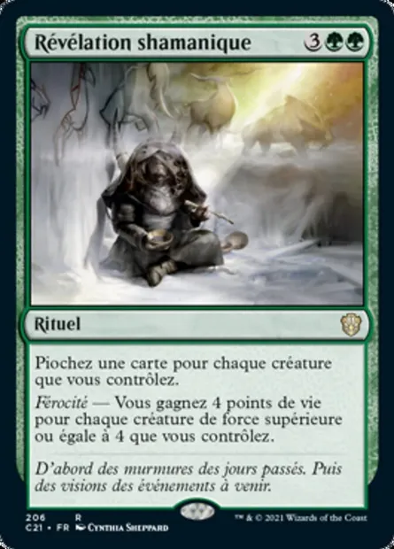 Révélation shamanique, carte Magic C21 206 — extension Commander 2021