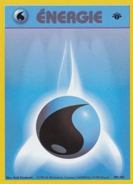 Énergie Eau, carte Pokémon BS 102 — extension Set de Base