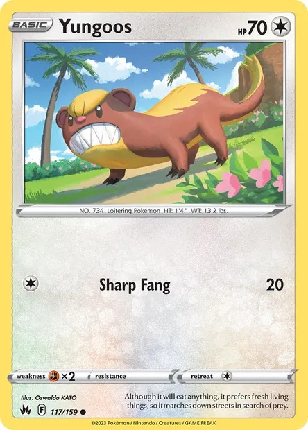 Yungoos, Pokémon card CRZ 117 — Crown Zenith set