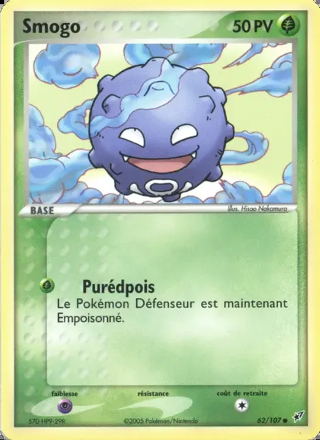 Smogo, carte Pokémon DX 62 — extension EX Deoxys