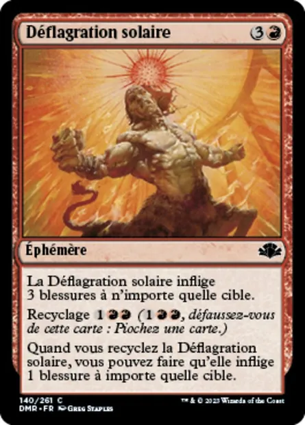 Déflagration solaire, carte Magic DMR 140 — extension Dominaria Remastered