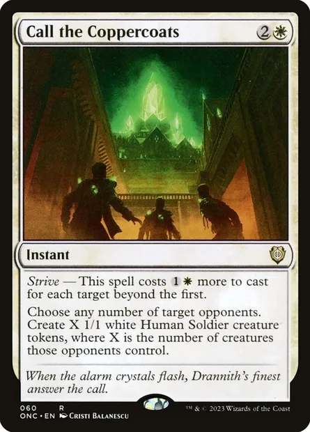 Call the Coppercoats, Magic card ONC 60 — Phyrexia: All Will Be One Commander set