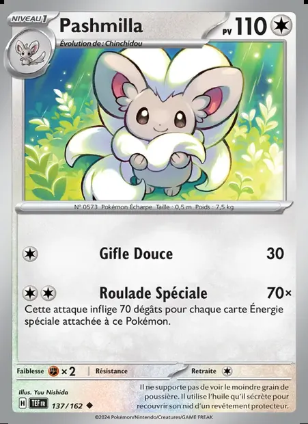 Pashmilla, carte Pokémon TEF 137 — extension Forces Temporelles