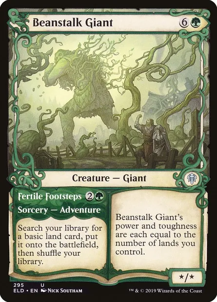 Beanstalk Giant // Fertile Footsteps, Magic card ELD 295 — Throne of Eldraine set