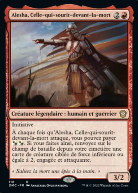 Alesha, Celle-qui-sourit-devant-la-mort, carte Magic DMC 118 — extension Dominaria United Commander