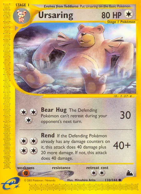 Ursaring, Pokémon card SK 110 — Skyridge set