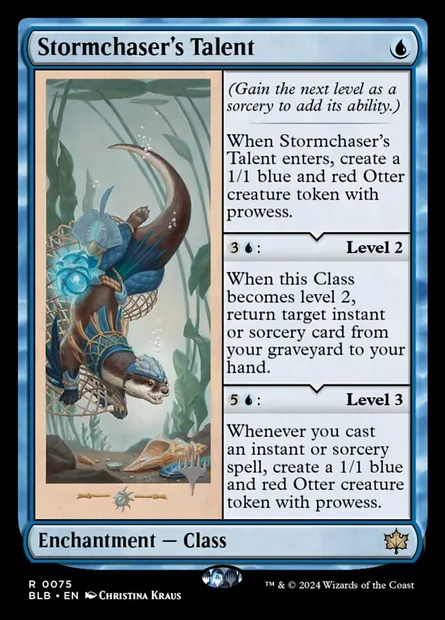 Stormchaser's Talent, Magic card PBLB 75p — Bloomburrow Promos set
