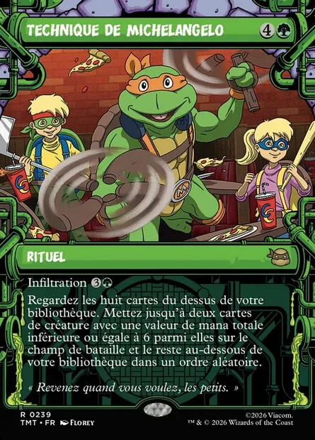 Technique de Michelangelo, carte Magic TMT 239 — extension Teenage Mutant Ninja Turtles
