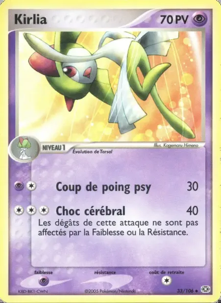 Kirlia, carte Pokémon EM 33 — extension EX Émeraude