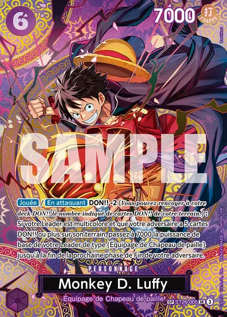 Monkey D. Luffy, carte One Piece ST26-005 — extension VIOLET/NOIR Monkey D. Luffy