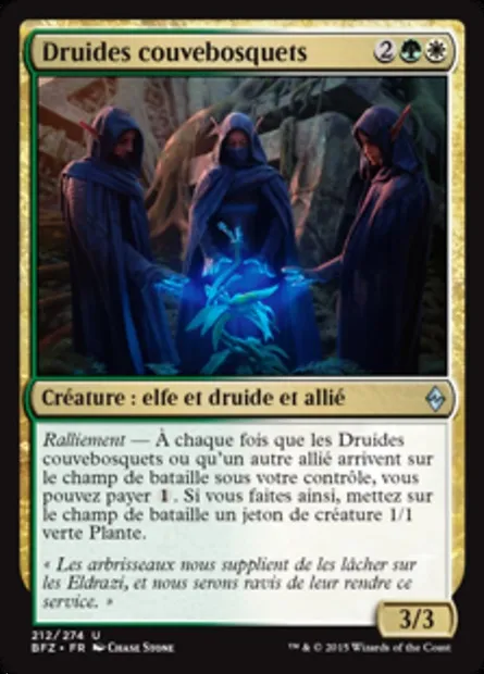 Druides couvebosquets, carte Magic BFZ 212 — extension La bataille de Zendikar
